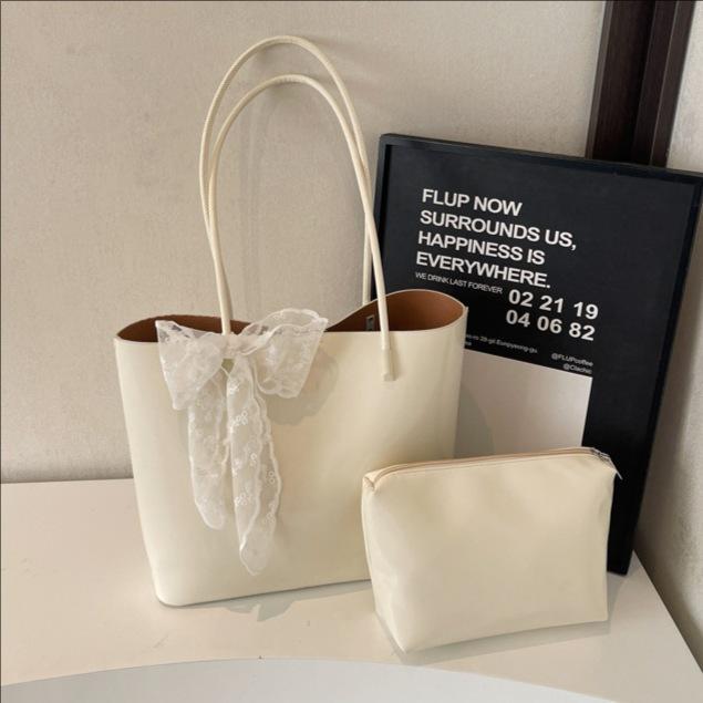 Fashion Large-capacity Tote Bag Women's Shoulder Bag Versatile Solid Color Mother and Child