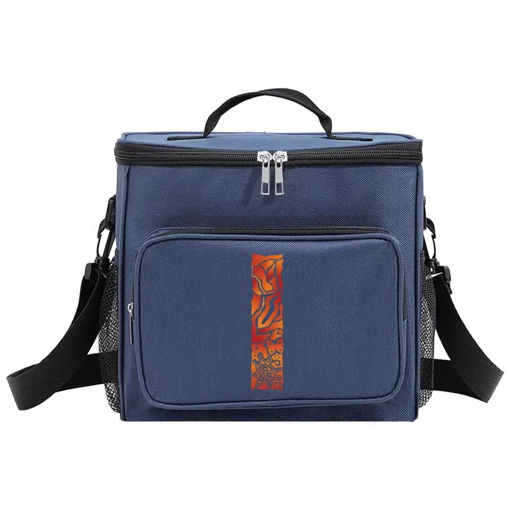 Insulated Bags Shoulder Lunch Bag Waterproof Cooler Box Thermal Organizer Handbag for Men and Women New Engrave Image Pattern