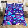 Psychedelic 3D Geometric Duvet Cover Microfiber Colorful Pop Abstract Art Comforter Cover Retro 80s Style Bedding Set Queen Size