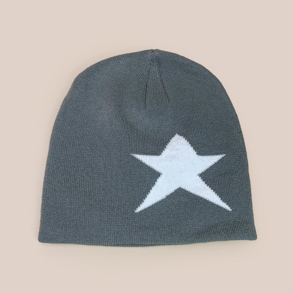 Pentagram Jacquard Simple Knitted Hat Men And Women Warm Street Personality Hip Hop Skateboard Pullover Hat