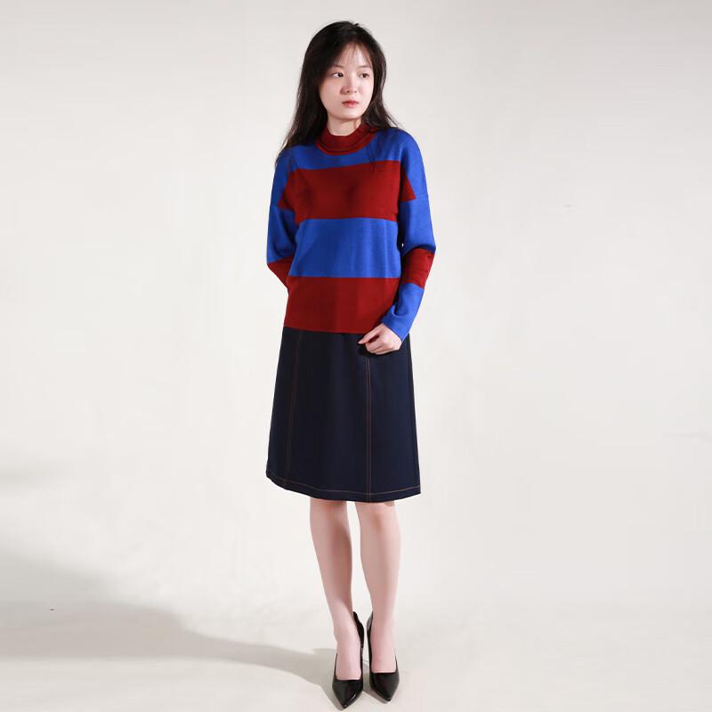 Anlom Women's Striped Long Sleeve Silk Pullover