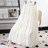 DIMANAF 2026 Summer Women New Skirts Chiffon Solid Elastic Waist Pleated Mesh Elegant Skirts