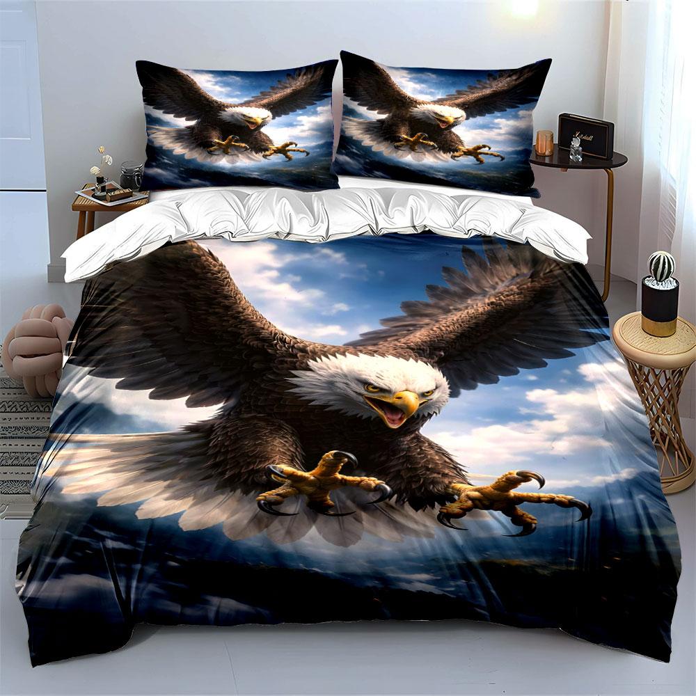 Soaring bald eagle design. Bedding sets Duvet cover sets Duvet covers Pillowcases(1*Duvet Cover 2*Pillowcases without duvet insert)