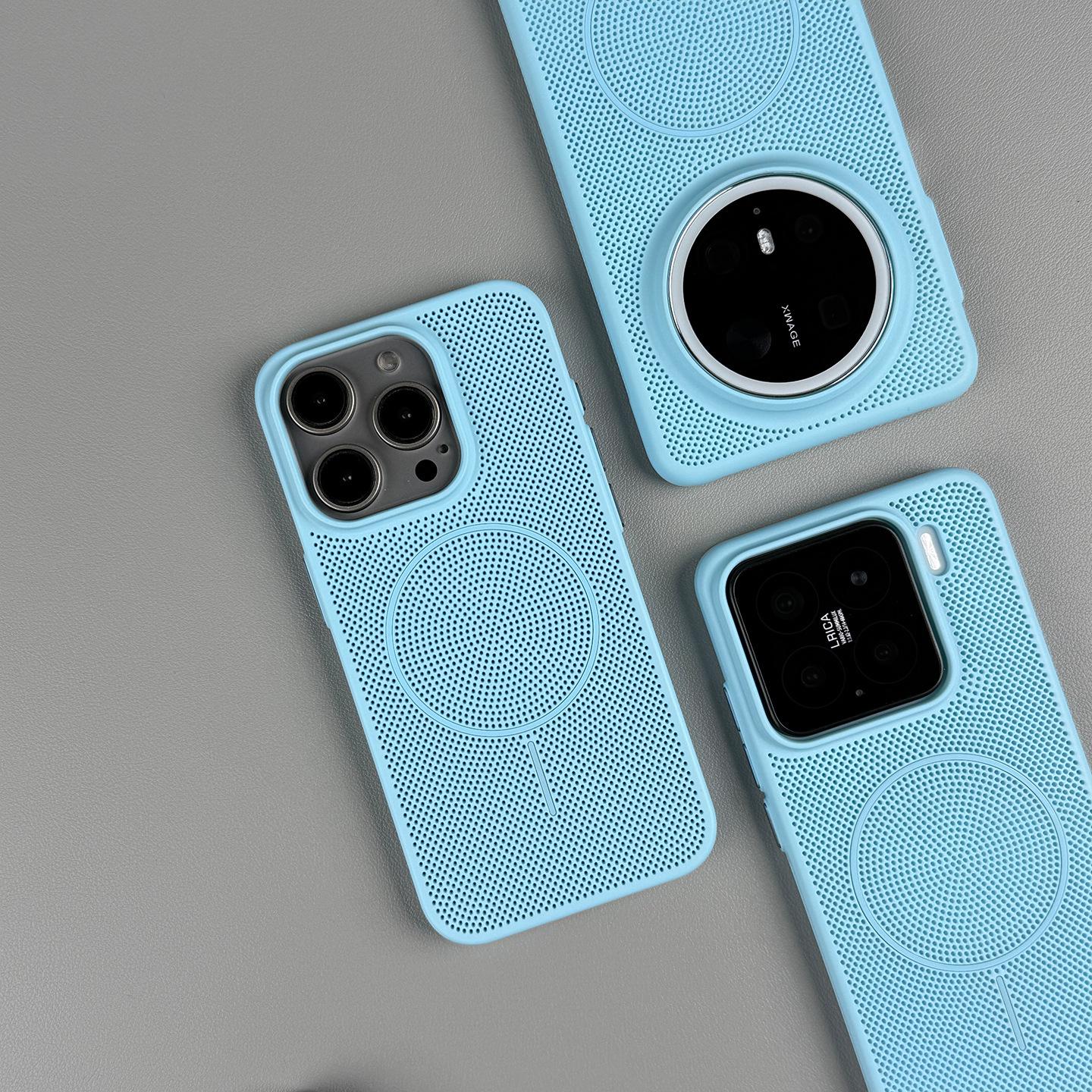 

iPhone 17 Pro Max Breathable Mesh Case with Ring, Magnetic Absorption, Ultra-Thin, Anti-Drop iPhone 14