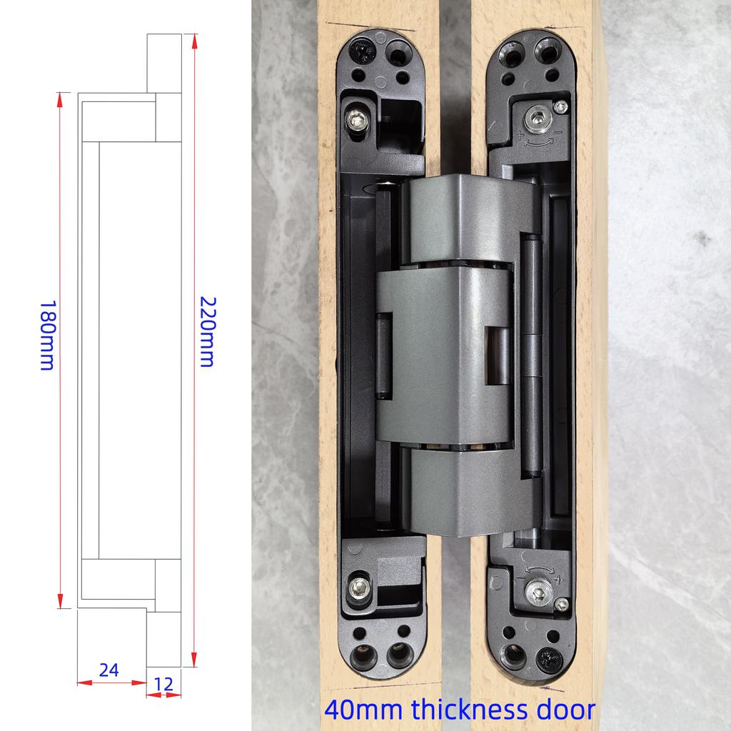 Hot Sale Modern 2D Adjustable Concealed Wood Door Hinge 40 Kg Capacity Soft Closing Aluminum Alloy Fashion Color Window Hinges