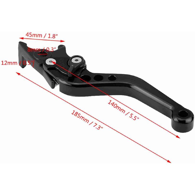 Brake Levers Motorcycle, 1 Pair Motorcycle Clutch Brake Handle Levers Universal Brake Lever Handle Double Disc for GY6 Xmaximum 400(Black)