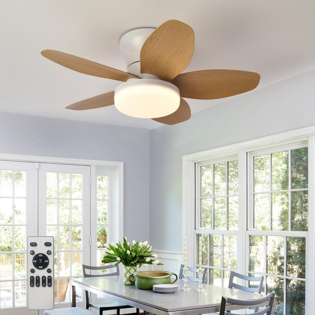 3 Color Temperatures Electric Ceiling Fan Light 25/36/42inch Silent Inverter Ceiling Fan Lamp Energy-Saving Home Lighting Fan