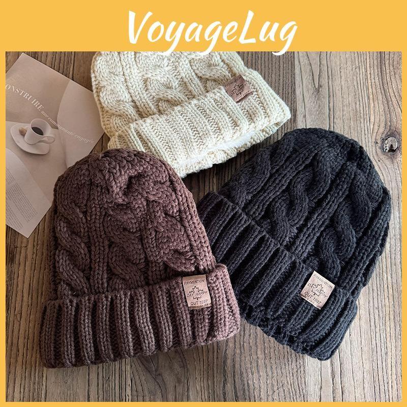 Winter Beanie Wool Hat Thick Knitted Cap Windproof Casual Accessory Fashion