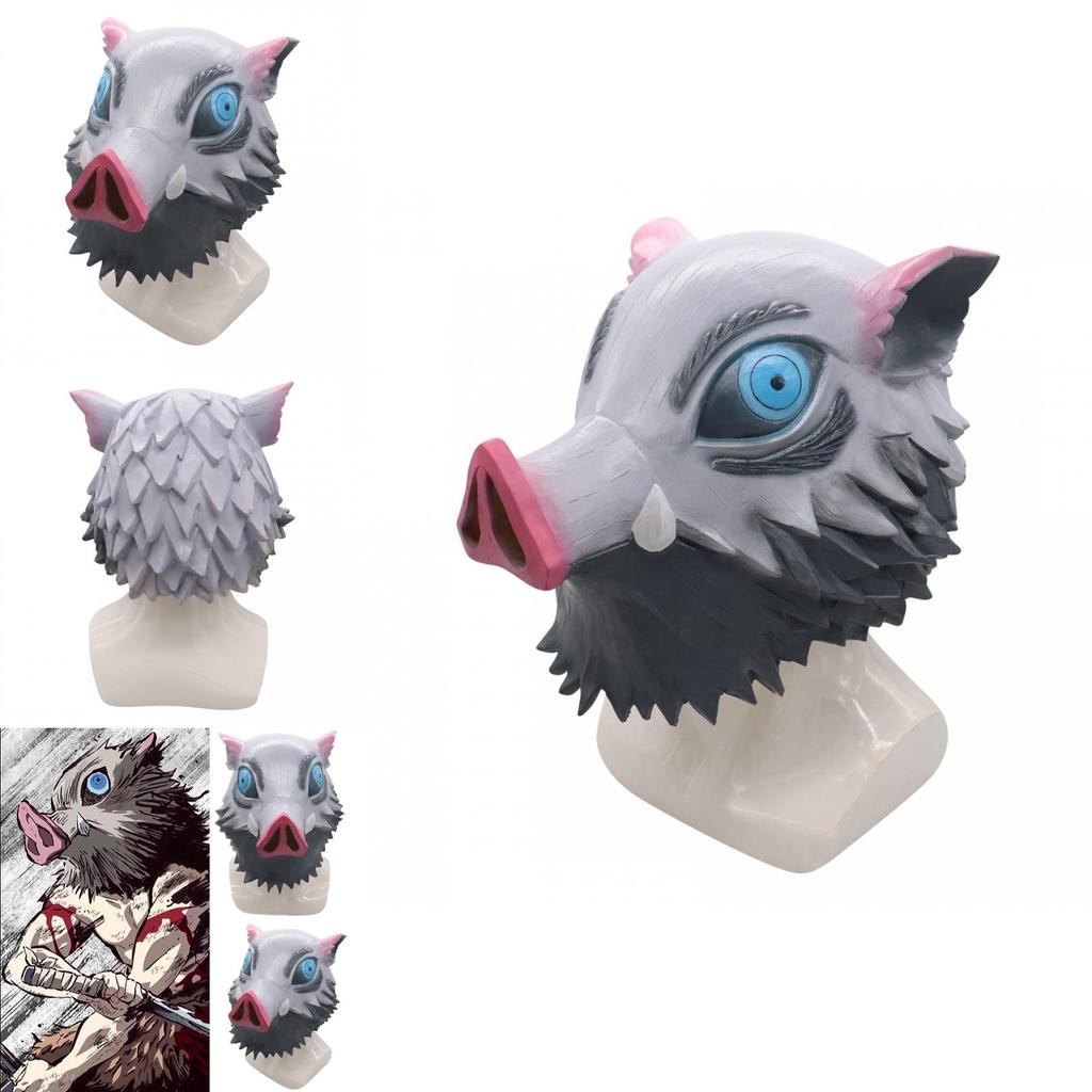 Stunning Demon Slayer Kimetsu No Yaiba Hashibira Inosuke Latex Mask For Cosplay Events