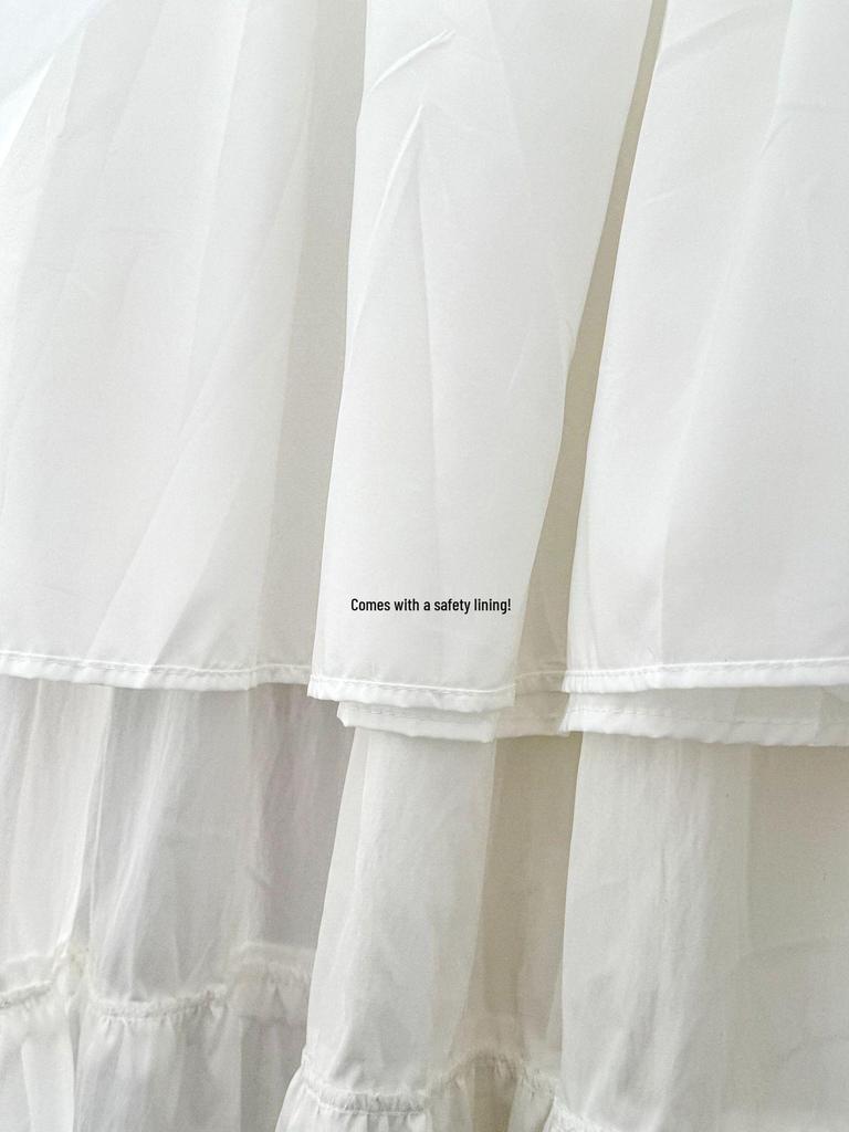 Spring/Summer 2026: Women's High-Waist Layered A-Line Ruffled Lace Skirt