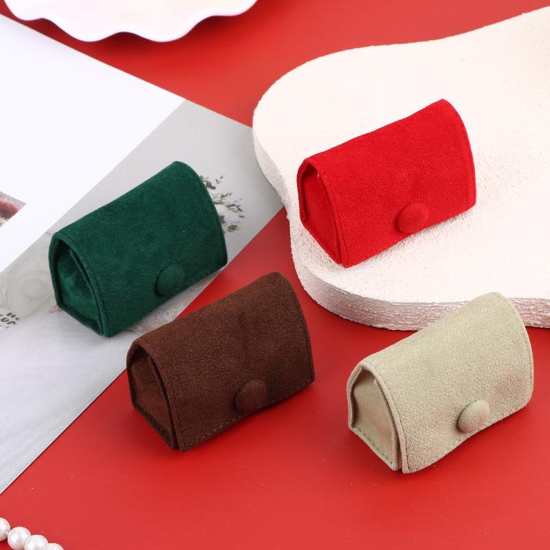 Soft Velvet Jewelry Pouch Mini Portable Ring Bag Jewelry Case With Snap Button For Earrings Wedding Party Travel Gift Packaging