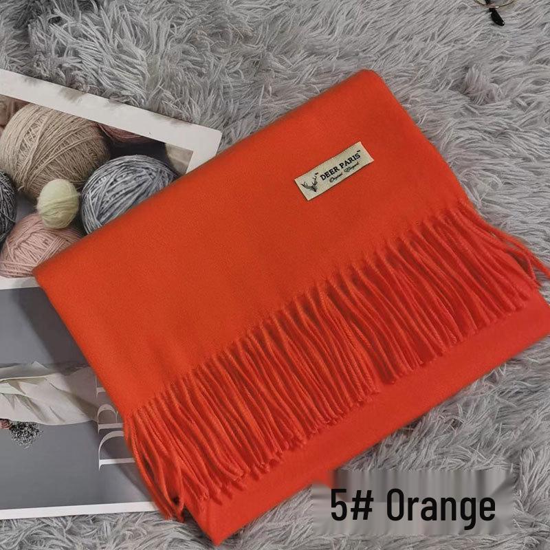 Luxury Unisex Scarf: Autumn/Winter Thickened Solid Color Cashmere-Feel Shawl