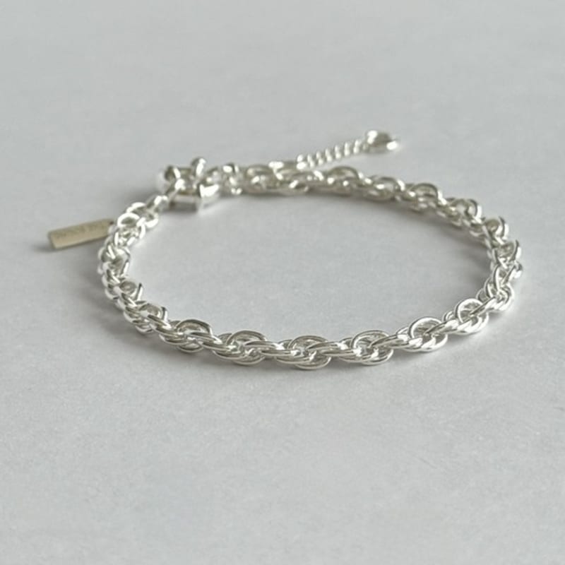 THE BORING rope silver bracelet