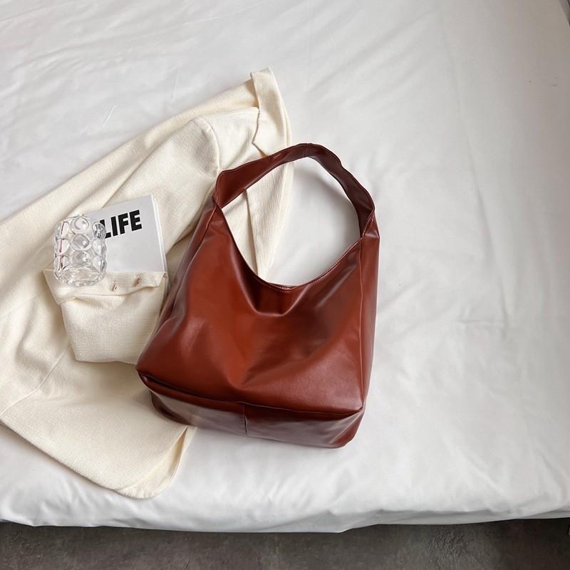 Chic Street Style Commuter Tote Bag Soft Pu Leather For College Students