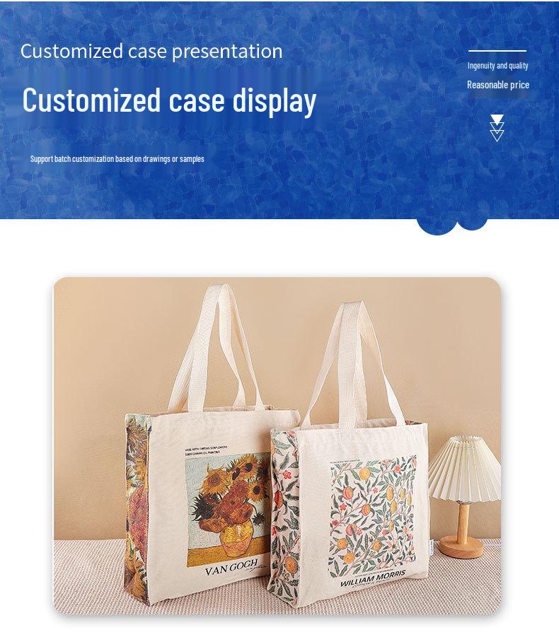 Custom Logo 3D High-End Enterprise Crossbody Tote with Ribbon – University Full Print Canvas Handbag