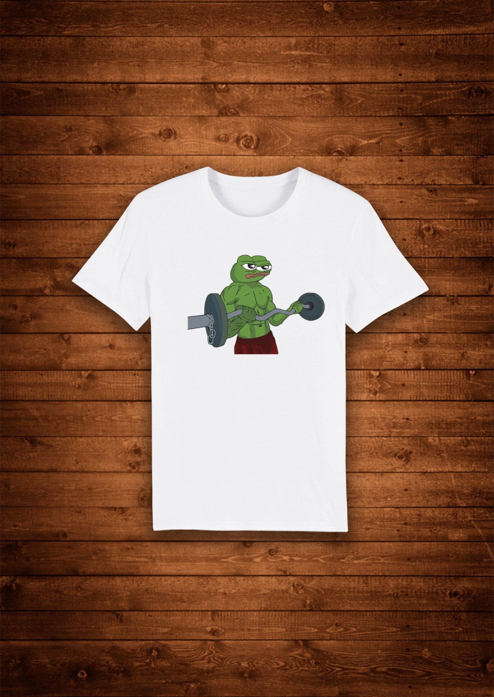 Pepe The Frog Gym Meme T shirt: Organic Cotton Streetwear XL