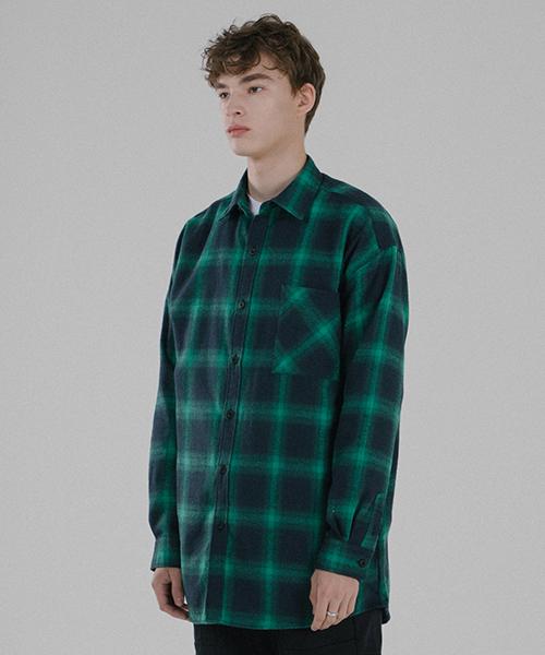 Archivements Plaid Flannel Shirt (Green) Check/M