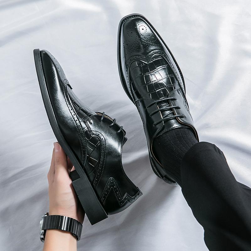 Fashion Fashion Office Men's Formal Leather Shoes Comfortable Platform Luxury Original 2025 New Elegant Man Wedding Social Derby Shoes