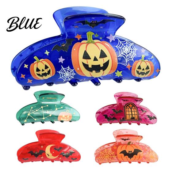 Dark Style Hair Accessory Claw for Women Halloween Themed Clip with Pumpkins Bats Multi-hair Bundle Skeletons Prints Transparent Acrylic Shark Claw,