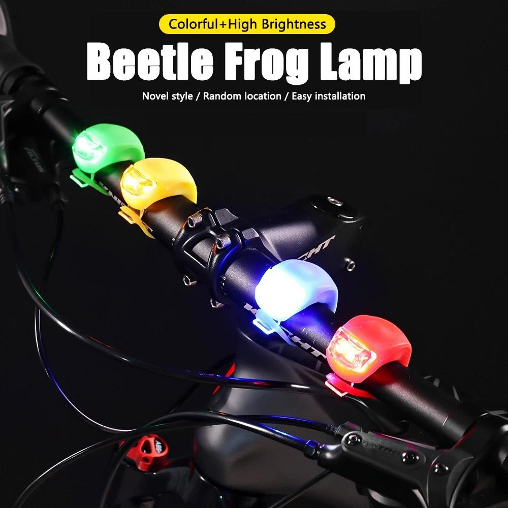 Sykkellykter Bærbare Froskelykter Nattkjøring Varsel LED Fargerike Lys Landevei Terrengsykler Baklykter Sykkeltilbehør