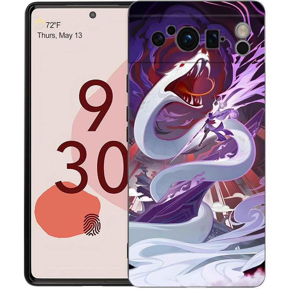 

Luxury Phone Case For Google Pixel 10 9 8 9A 8A 7 7A 6 Pro XL 6A 5G Black Soft Back TPU Cover Raiden Shogun Genshin Impact Pixel 8A