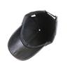 Men's Casual Leather Baseball Cap with Plus Velvet Lining for Autumn and Winter