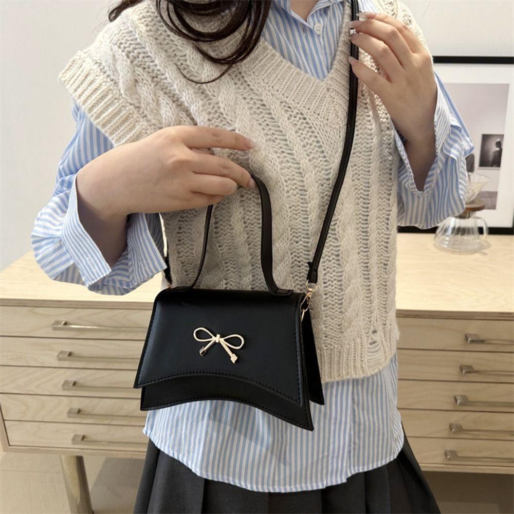 New Design Y2k Bow Shoulder Bags Solid Color Women Handbag Fashionable Bowknot Armpit Bag  Lady