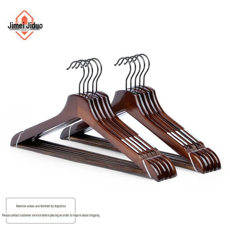 JIMJDO Solid Wood Non-Slip Hangers (10-Pack)