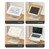 Reading Books Holder Desktop Book Laptop Stand with 360 Degree Rotating Base Wooden Panel Page Clip Foldable Angled