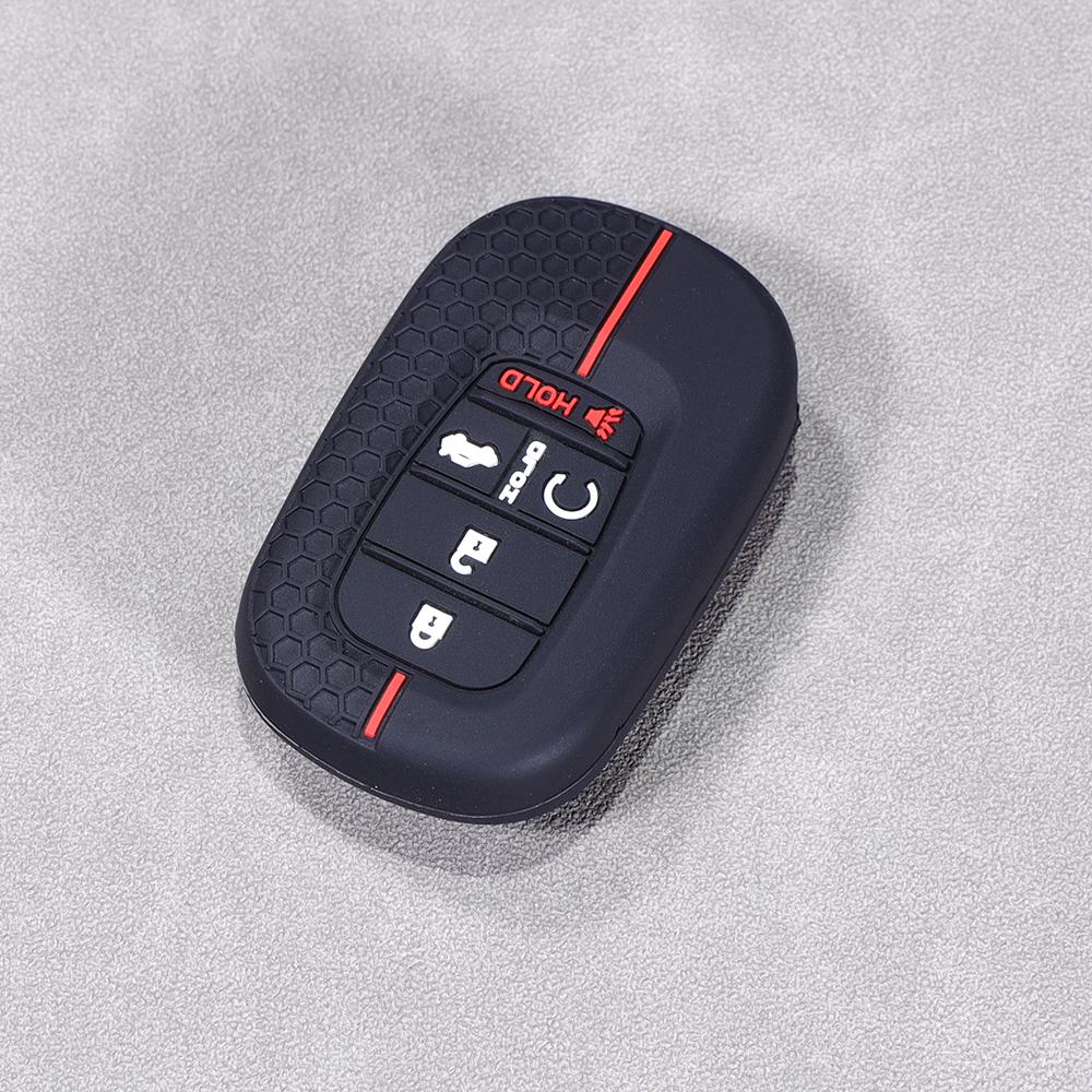 Silicone Key Fob Cover For Honda  Passport - Civic Accord Cr-V Hr-V Pilot 5 Buttons Keyless Entry Remote Key
