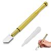 FineGood Glass Cutter, Cutting Tool, 3-12mm Thickness, Super Hard Oil Glass Cutter, Roller Type, Steel Blade with Non-Slip Handle, Oil Refill, Easy Op