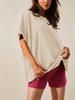 Women's Oversized T-Shirt Crew Neck Short Sleeve Side Slit Loose Summer Blouse Top