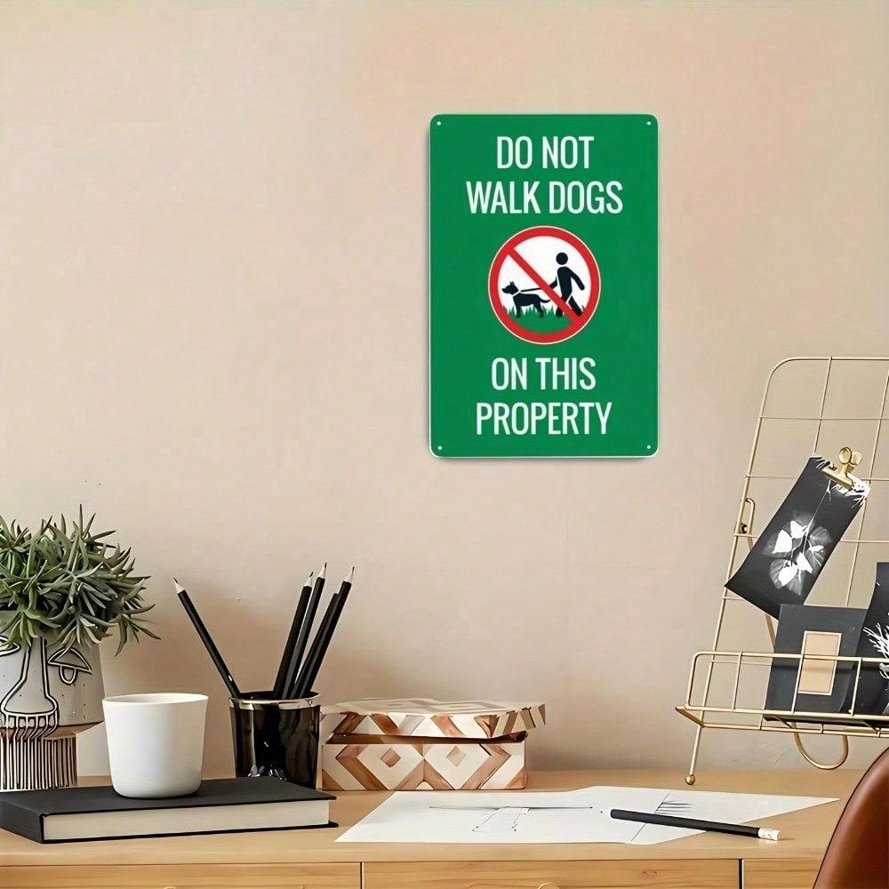 1PC Retro Beware Of Dog Metal Sign Vintage Warning Safety Wall Decor 8x12In