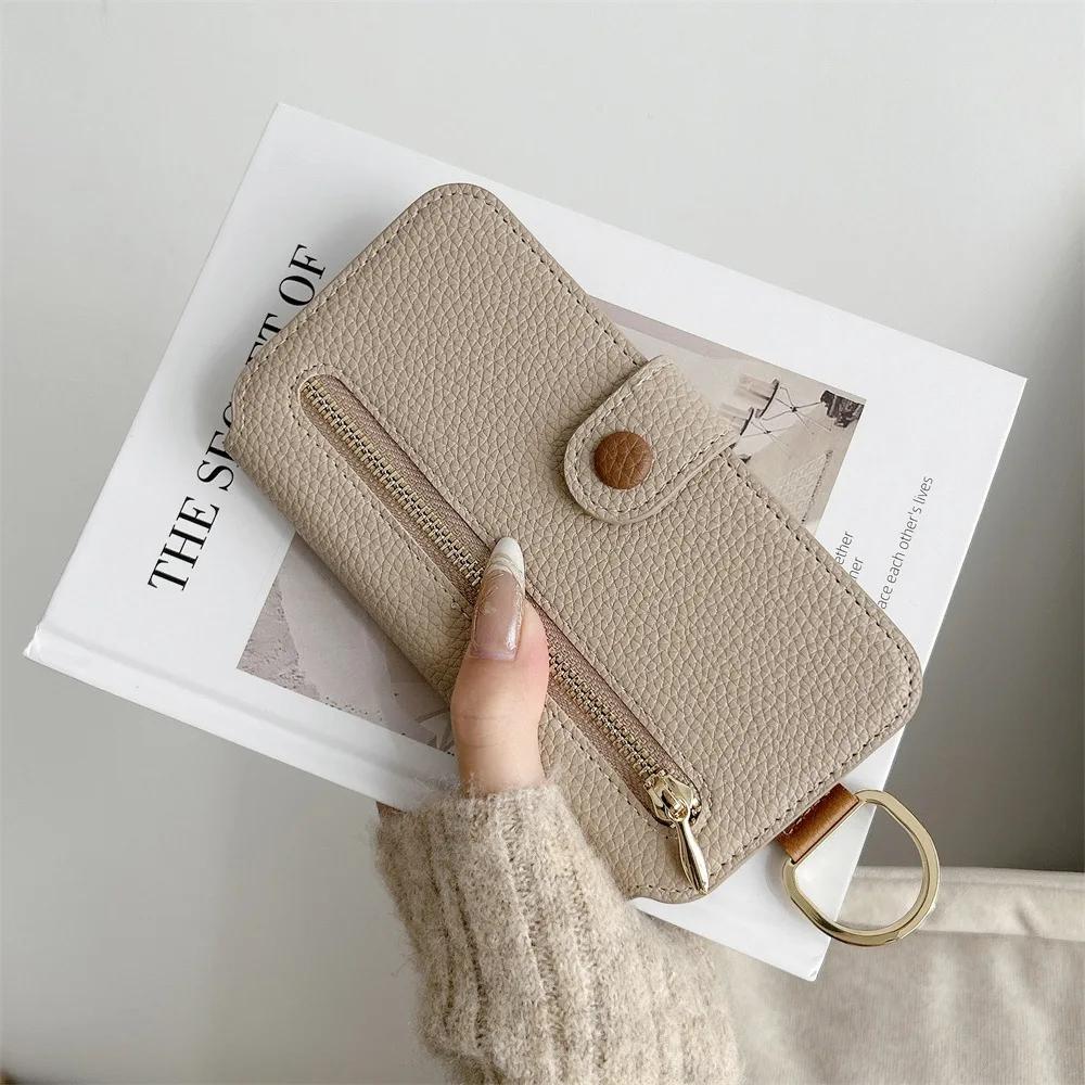Wrist Strap Wallet Card Slot Holder Flip Leather Phone Case for IPhone 17 Air 16E 16 15 14 13 12 Pro Max Plus Protective Cover
