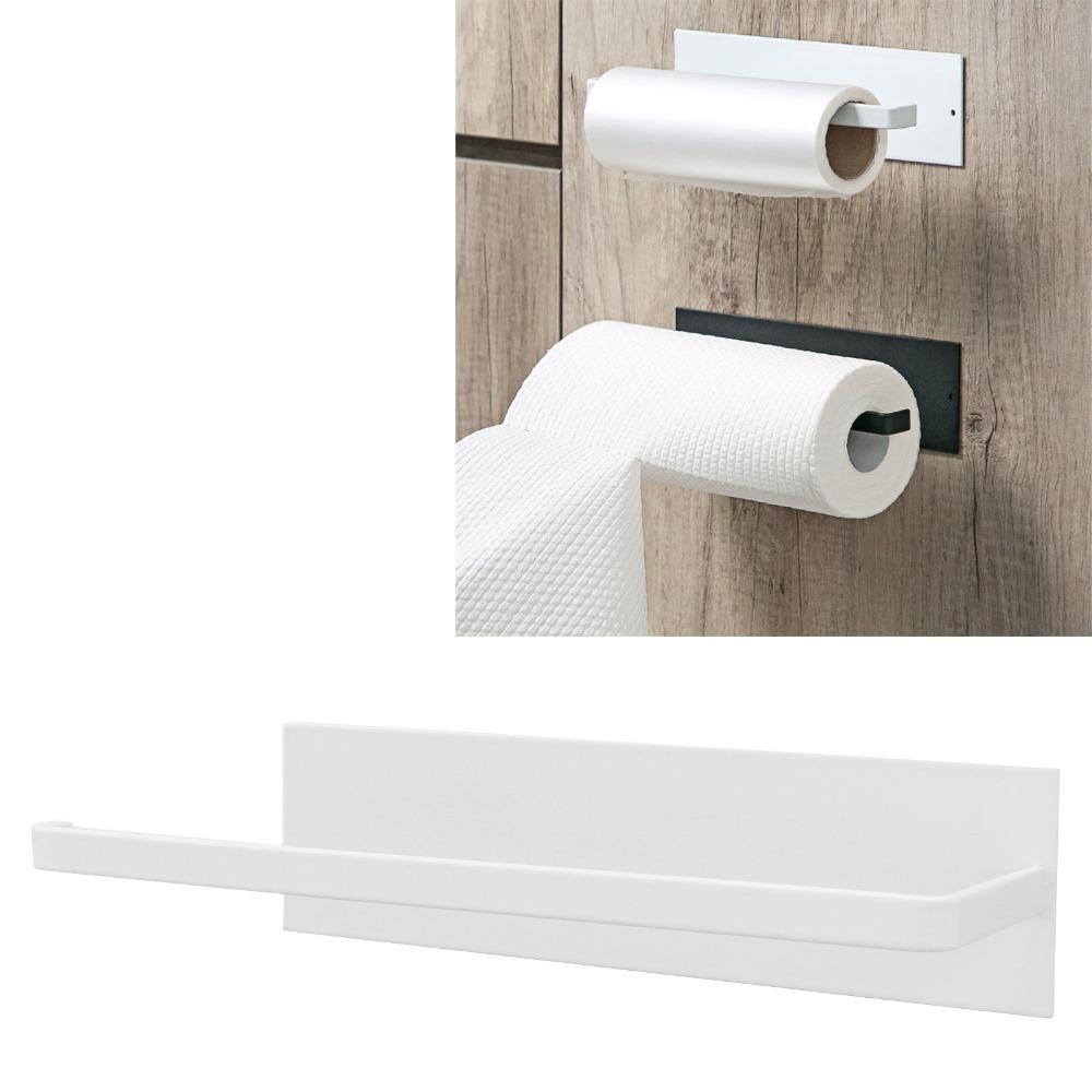 

Wall Mounted Paper Towel Holder Black White Towel Bar Rack Kitchen Laundry Room Bathroom белый