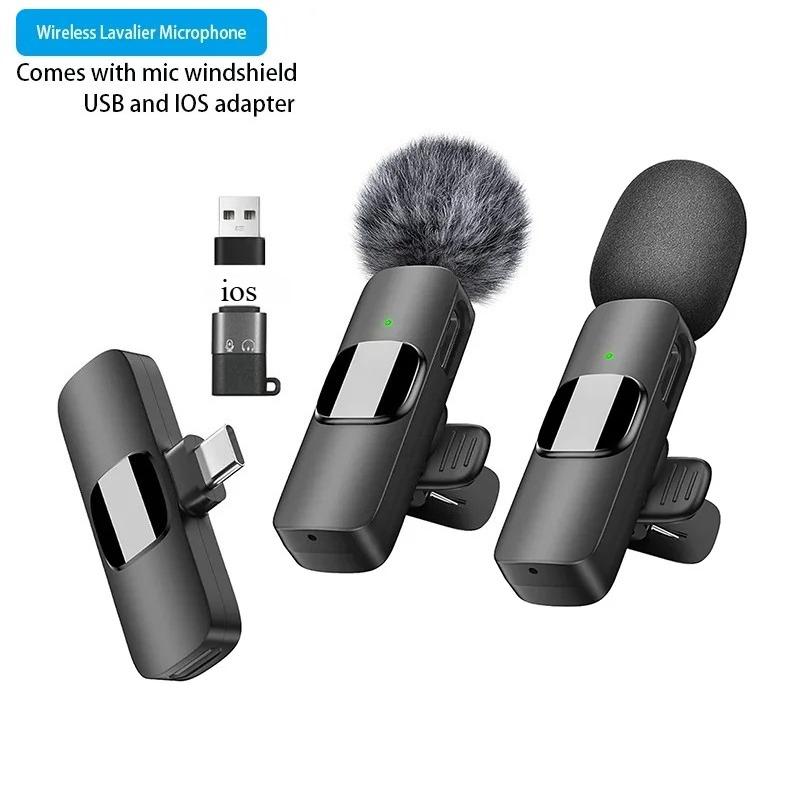 Wireless Microphones for Android Iphone Type C IOS Mini Microphone Lavalier Lapel Mic with Clip for Video Recording Mini Mic