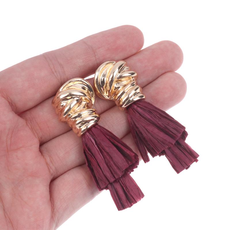 Stud Earrings For Women Girls Exaggerated Retro Metal Fringed Ear Accessories Fashion Jewelry Holiday Party Gift