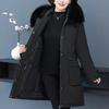Real Fur Collar Middle Age Women's Puffer Jackets Winter Vintage Parkas Hooded Liner Detachable Plus Size Thick Warm Long Down Coats Woman Outerwears