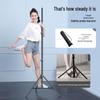 Dual-Position Carbon Steel Phone Stand with Fill Light for Outdoor Streaming