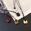 Korean Brushed Pendant Necklace: Women's Long, Versatile Black Cord Sweater Chain