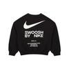 Nike Sweatshirt With Logo Print Crew Neck Pullover Kids Tops Black FD9935-010