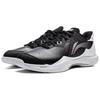 Li Ning Thunder Synthetic Leather Comfortable Trend Shock Absorbing Wear Resistant Low Top Badminton Shoes Men Sneaker Black White AYZU015-4