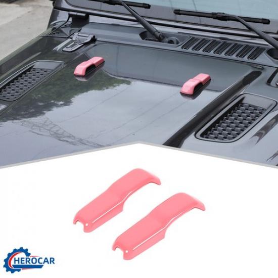 Pink Engine Hood Hinge Decor Cover Trim for Jeep Wrangler JL &JT Accessories 18+