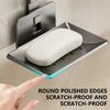 Strong Suction Cup Soap Dish Holders Sturdy Aluminum ABS Wall Mounted Draining Soap Box for Bathroom and Kitchen