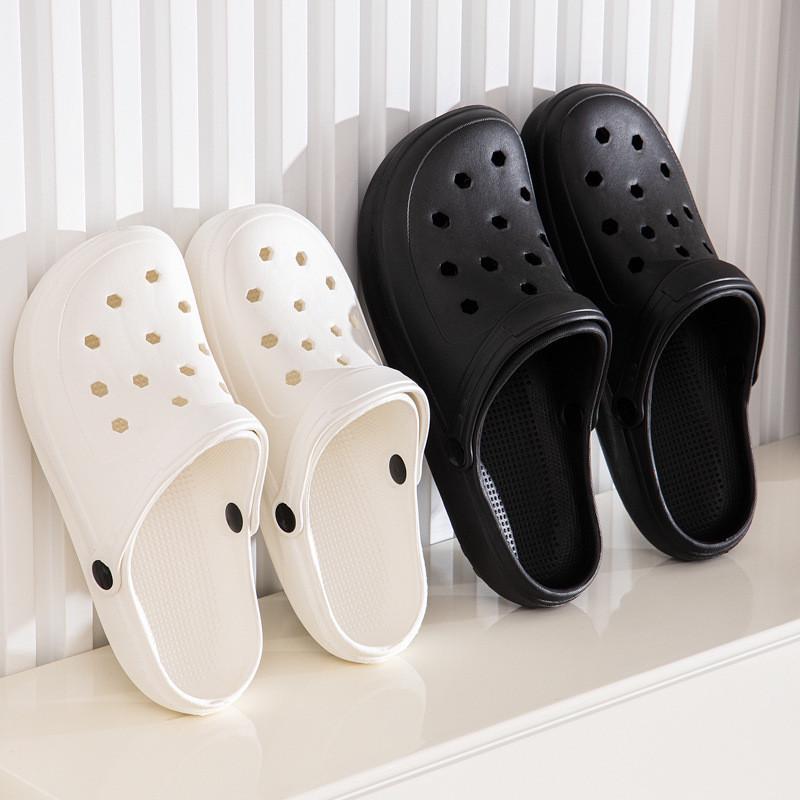 Unisex Summer Lightweight Non-slip Beach Sandals, Two-Wear Closed-Toe, Breathable Dual-Color Slippers