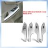 N62R-4PCS Car Silver Window Switch Cover Bezel Trim 74232-02630 74231-02620 For Toyota Corolla 2007-2013 Armrest Upper Panel