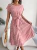 Women's Casual Short-sleeved Floral Pleated Dress