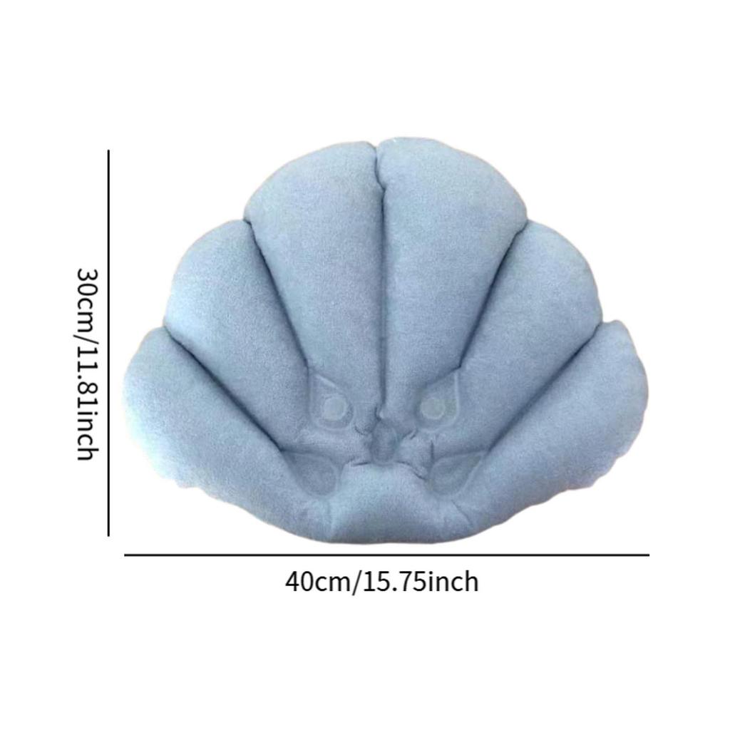 Inflatable Bath Pillow Shell Shaped Easy To Clean Neck Support Pillow Bathtub Headrest for Hotel Home Kid Adults