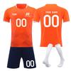 Customizable Soccer Uniform Set with Short Sleeve Jersey and Shorts Personalized Number Team Fabric