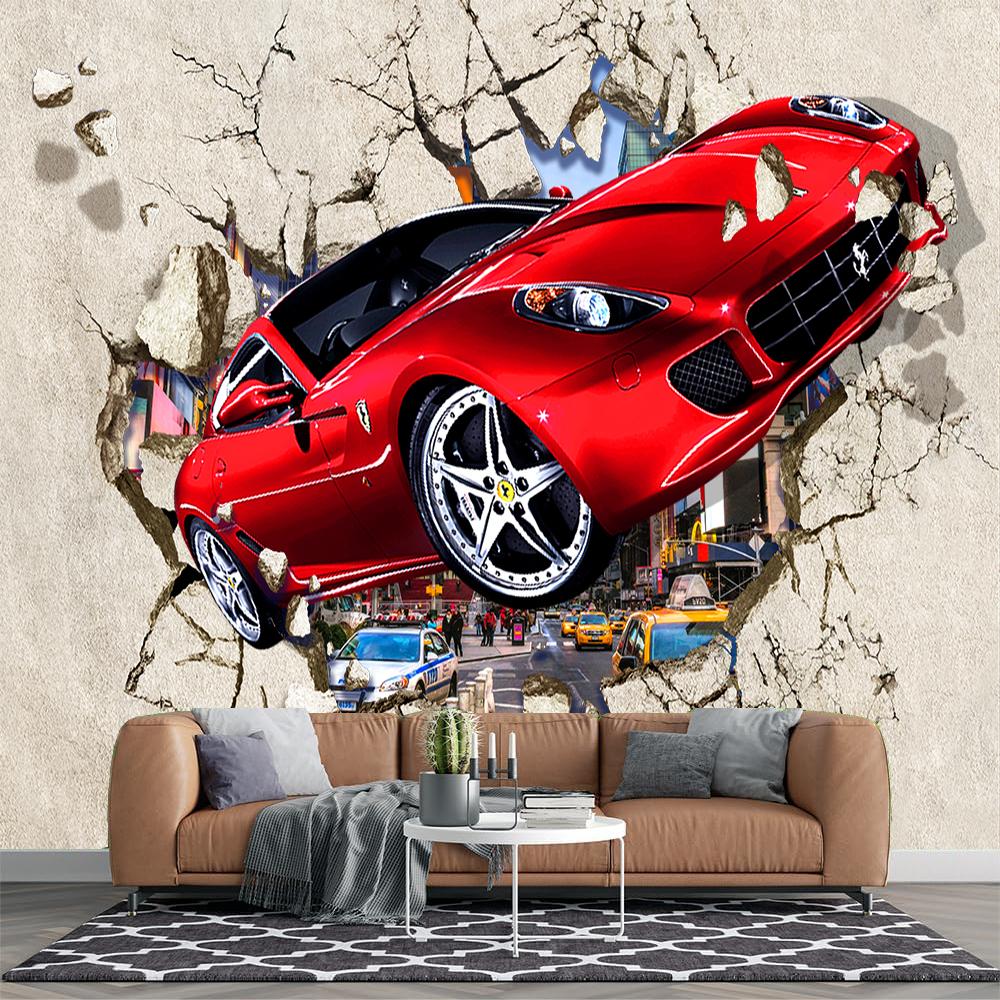 

Граффити Обои Автомобиль Разбитая Стена 3D Фреска Спальня Гостиная Кафе Бар Граффити Настенная Фреска Домашний Декор 200 cm(W) x 140 cm(H)